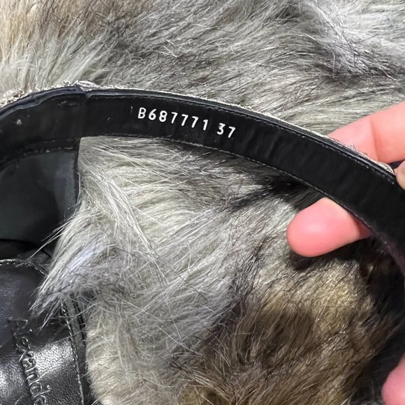 NWOT ALEXANDER MCQUEEN Crystal Strap Sandal in Black/Crystal/Silver (Size 37) - Picture 10 of 12